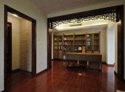 傳統(tǒng)原木色中式風格100平米二居室書房背景墻裝修效果圖