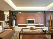 中式端莊雅致110平米三居室客廳電視背景墻裝修效果圖