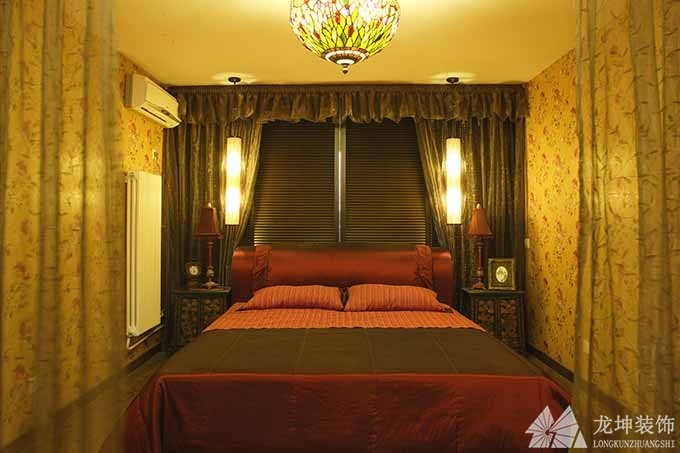 特色雅致中式風格90平米二居室臥室背景墻裝修效果圖