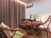 雅美自然東南亞風格100平米三居室書房背景墻裝修效果圖