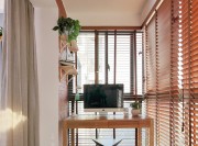 寧靜淡雅中式風格100平米三居室陽臺裝修效果圖