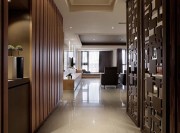 現(xiàn)代獨(dú)特中式風(fēng)格120平米三居室玄關(guān)過(guò)道裝修效果圖