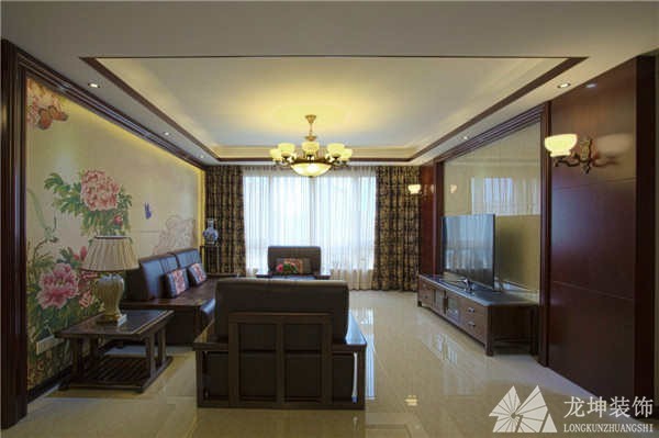 中式傳統雅致100平米三居室裝修效果圖