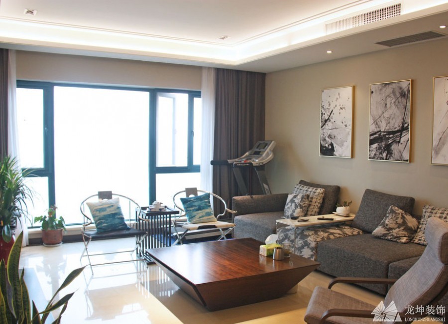 愜意舒適中式風格120平米三居室陽臺裝修效果圖