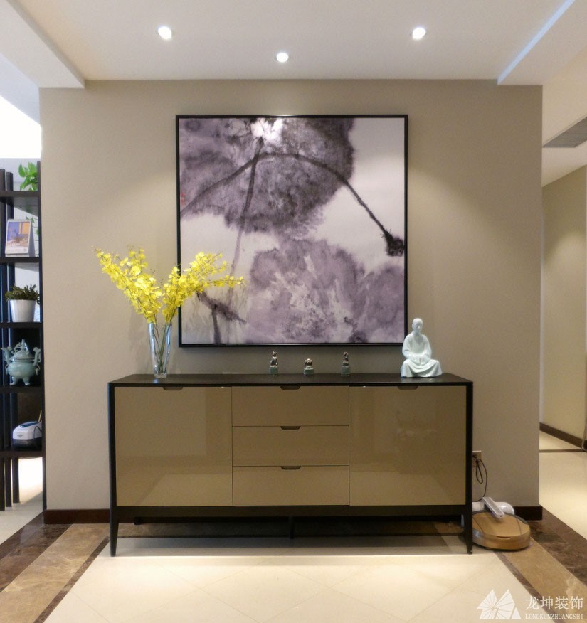 愜意舒適中式風格120平米三居室玄關過道裝修效果圖