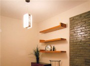 中式昏黃典雅80平米二居室書房背景墻裝修效果圖