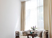 雅致典雅中式風格100平米三居室客廳窗簾裝修效果圖