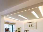 中式簡約雅致100平米復(fù)式書房背景墻裝修效果圖