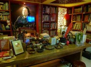 質(zhì)樸雅致中式風(fēng)格90平米復(fù)式書(shū)房背景墻裝修效果圖