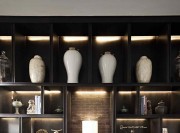 中式摩登現(xiàn)代300平米別墅書房背景墻裝修效果圖