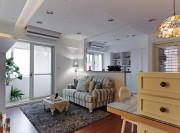 雅致鄉村田園風格70平米一居室客廳吊頂裝修效果圖