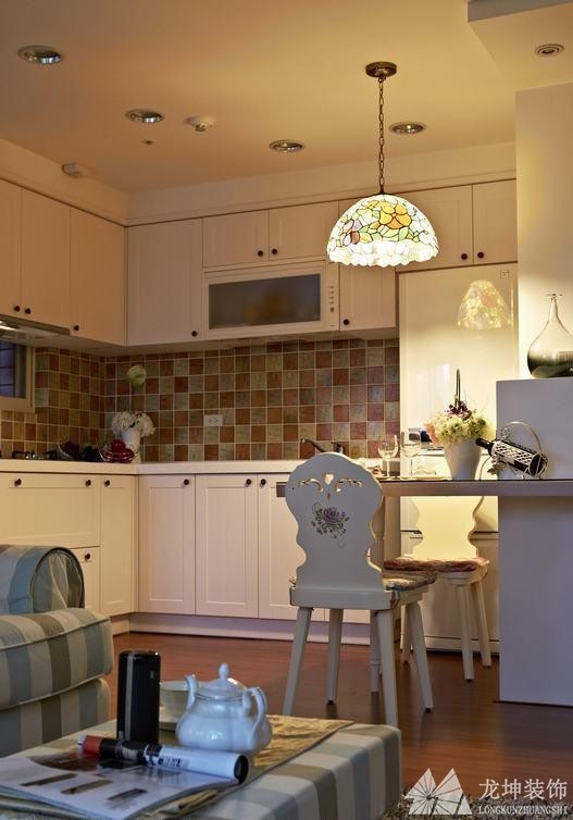 雅致鄉村田園風格70平米一居室廚房櫥柜裝修效果圖