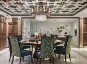 古樸雅致中式風格300平米別墅餐廳吊頂裝修效果圖