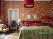 清新休閑田園風格80平米二居室臥室背景墻裝修效果圖