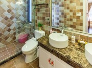 雅致溫馨田園風(fēng)格100平米二居室衛(wèi)生間浴室柜裝修效果圖