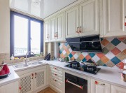 雅致溫馨田園風(fēng)格100平米二居室廚房櫥柜裝修效果圖