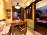 碎花裝飾田園風格85平米二居室餐廳吊頂裝修效果圖