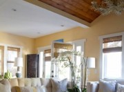 溫暖清新田園風(fēng)格90平米二居室客廳吊頂裝修效果圖