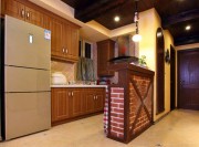 碎花裝飾田園風格85平米二居室廚房櫥柜裝修效果圖