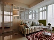 童話意境田園風格60平米一居室客廳背景墻裝修效果圖