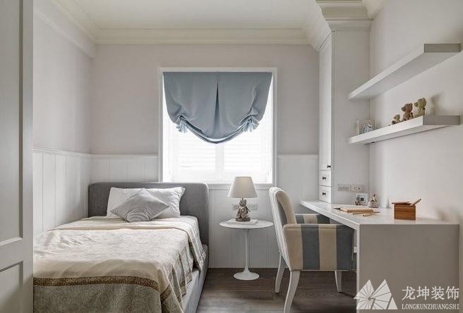 自然清新田園風格100平米復式臥室背景墻裝修效果圖