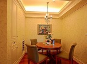 暖黃溫馨田園風(fēng)格90平米二居室餐廳吊頂裝修效果圖