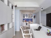 現(xiàn)代歐式田園風格80平米二居室書房吊頂裝修效果圖