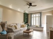 自然清新田園風格100平米復式客廳背景墻裝修效果圖