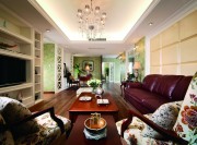 歐式清新田園風(fēng)格110平米三居室客廳吊頂裝修效果圖