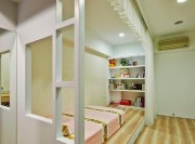 白色溫馨田園風(fēng)格120平米三居室兒童房背景墻裝修效果圖