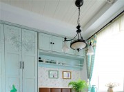 溫馨精致地中海風格50平米三居室餐廳背景墻裝修效果圖