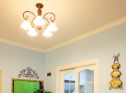 美式溫馨田園風格110平米三居室餐廳吊頂裝修效果圖