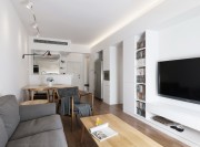 白色簡(jiǎn)約舒適60平米小戶型客廳電視背景墻裝修效果圖