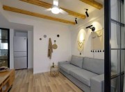 現(xiàn)代唯美簡(jiǎn)約風(fēng)格90平米二居室客廳吊頂裝修效果圖