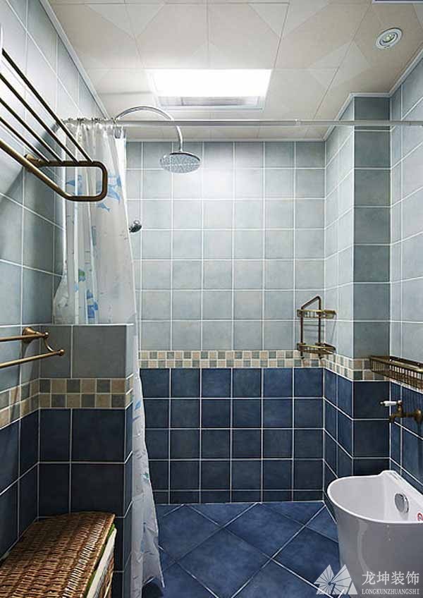 清爽自然地中海風格95平米二居室衛生間裝修效果圖