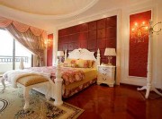 清甜唯美田園風(fēng)格80平米復(fù)式臥室背景墻裝修效果圖