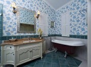 多彩溫馨田園風格240平米別墅衛生間浴室柜裝修效果圖