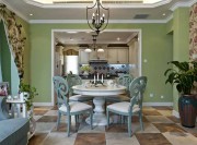 多彩溫馨田園風格240平米別墅餐廳吊頂裝修效果圖
