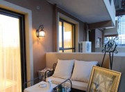 自然清爽地中海風格130平米三居室陽臺裝修效果圖