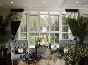 歐式雅致田園風格240平米別墅客廳飄窗裝修效果圖