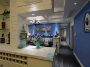 自然清爽地中海風格130平米三居室玄關過道裝修效果圖