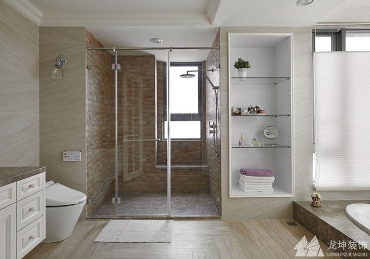 清新現代簡約風格110平米三居室衛生間浴室柜裝修效果圖