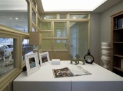 清淡時尚美式風(fēng)格120平米三居室書房背景墻裝修效果圖