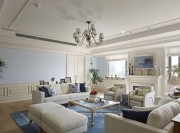 清新現代簡約風格110平米三居室客廳吊頂裝修效果圖