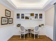 清新現代簡約風格110平米三居室書房背景墻裝修效果圖