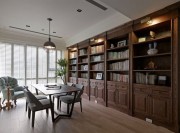 美式鄉村100平米三居室書房吊頂裝修效果圖