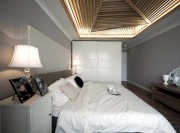 清淡時尚美式風(fēng)格120平米三居室臥室吊頂裝修效果圖