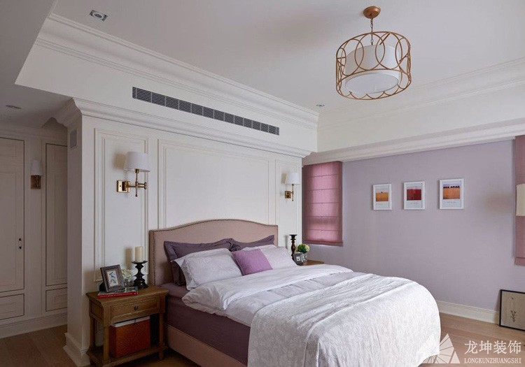 清新現代簡約風格110平米三居室臥室吊頂裝修效果圖