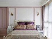 美式鄉村100平米三居室臥室背景墻裝修效果圖