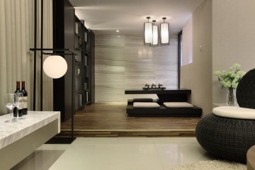 現代簡約歐式風格復式loft150平三居室裝修效果圖